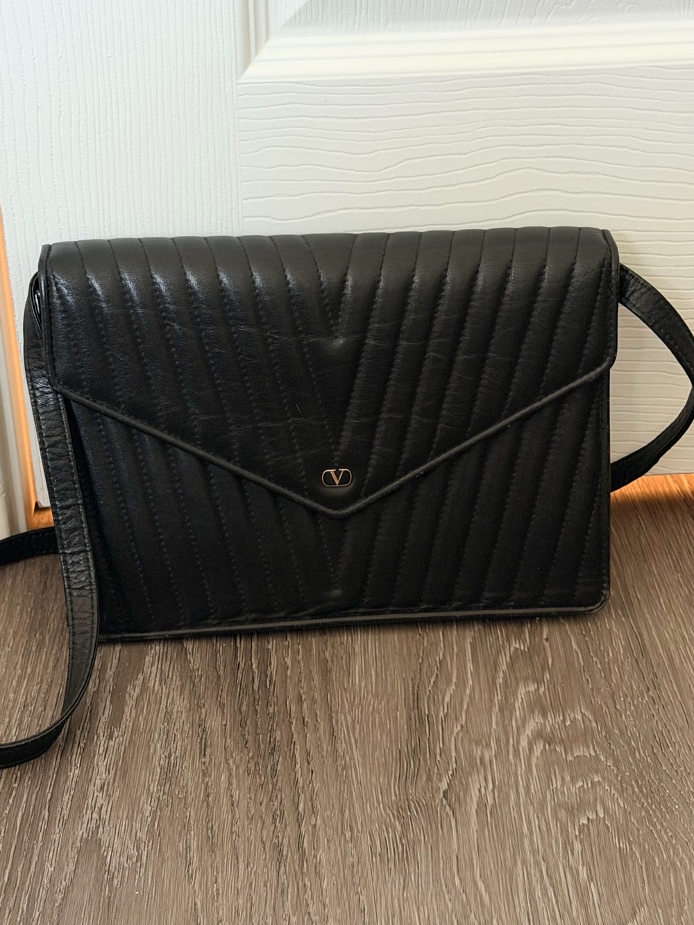 Vintage Valentino Black Quilted Envelope bag